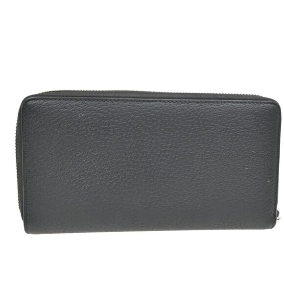 GUCCI GG Logo Marmont Long Zipper Wallet Leather Black GHW Italy 60FC119 - Picture 3 of 14